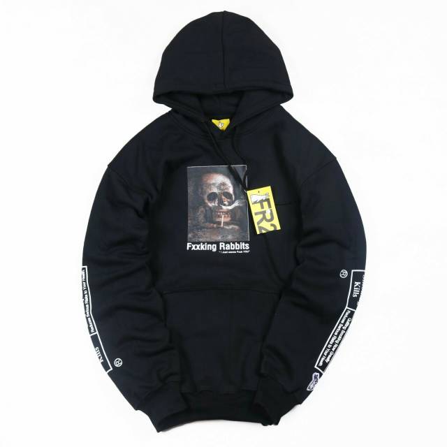 Jaket hoodie black FR2 distro premium trend line