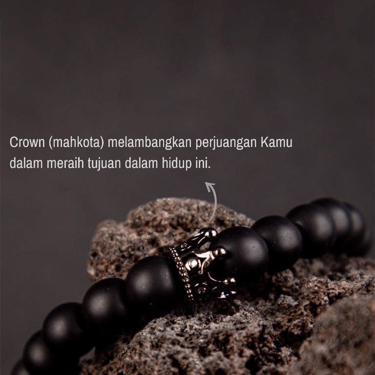 Gelang Couple Cople Pasangan Sahabat Batu Black Onyx Howlite ASLI Alam Natural ORIGINAL