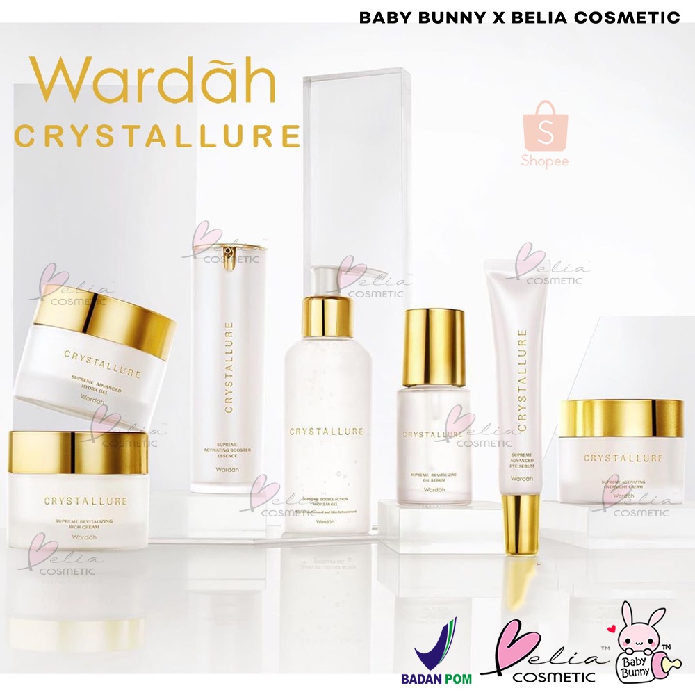 ❤ BELIA ❤ Wardah Crystallure Series | Supreme Oil Eye Serum Essence Gel Overnight Cream Rich SPF35++