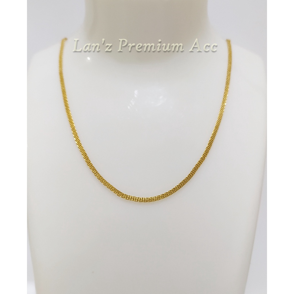 Kalung Titanium Tikar Anti Karat Emas 22K