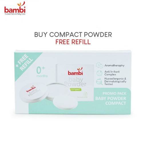 Bambi Baby Powder Compact 40gr / Bedak Padat Bayi &amp; Anak