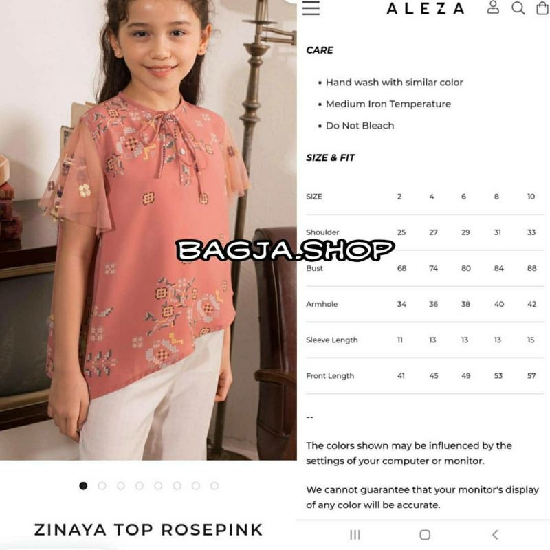 READY New Zinaya Top Rose Pink Aleza Label Kids