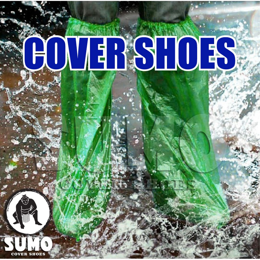 Jas Hujan Plastik + Cover Sepatu Plastik = Baju + Sepatu