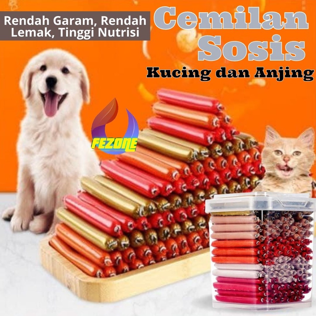 Snack Anjing Kucing Rasa Sosis Daging Ayam Ikan Sapi Cemilan Anabul Kitten Pet Sausage FEZONE