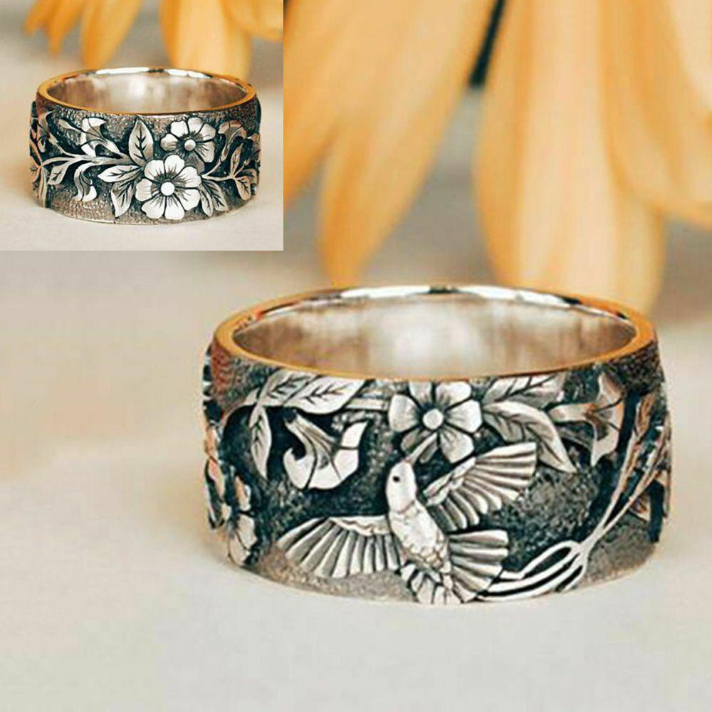 Preva Pretty Flower Ring Girl Hadir Perhiasan Tunangan Pesta Cincin Hummingbird Minimalis