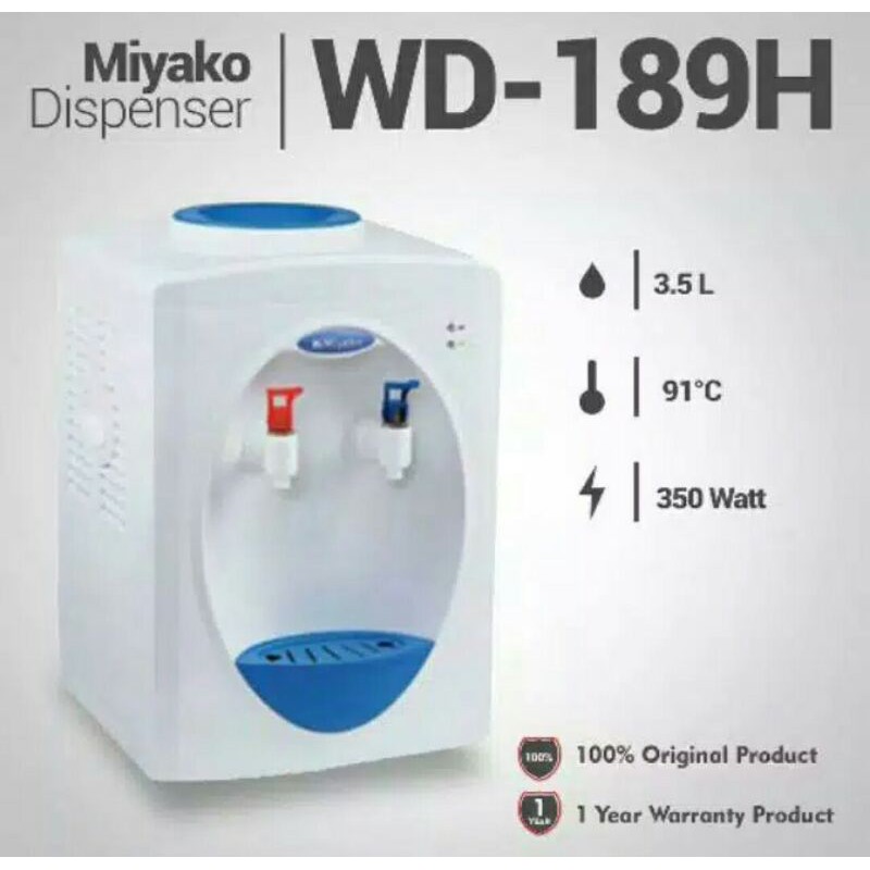 WD-189 H DISPENSER MIYAKO / MIYAKO DISPENSER AIR GALON PANAS & NORMAL WD189H / MIYAKO WD 189 H