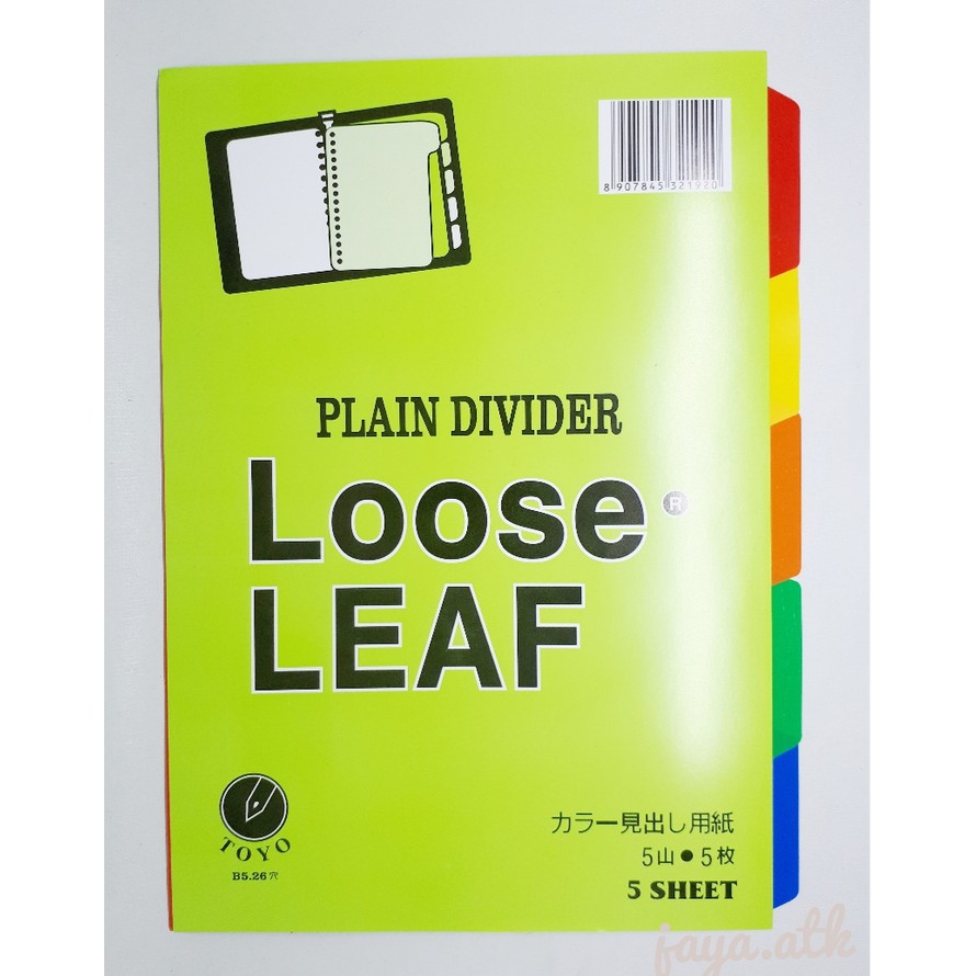 

Pembatas Binder Plastik B5 (5 sheets)