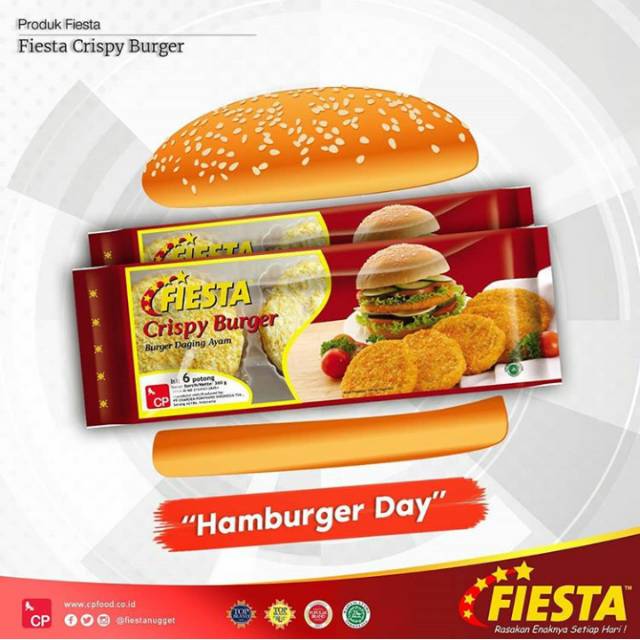 

FIESTA Crispy Burger (Burger Daging Ayam) 360gr 6pcs