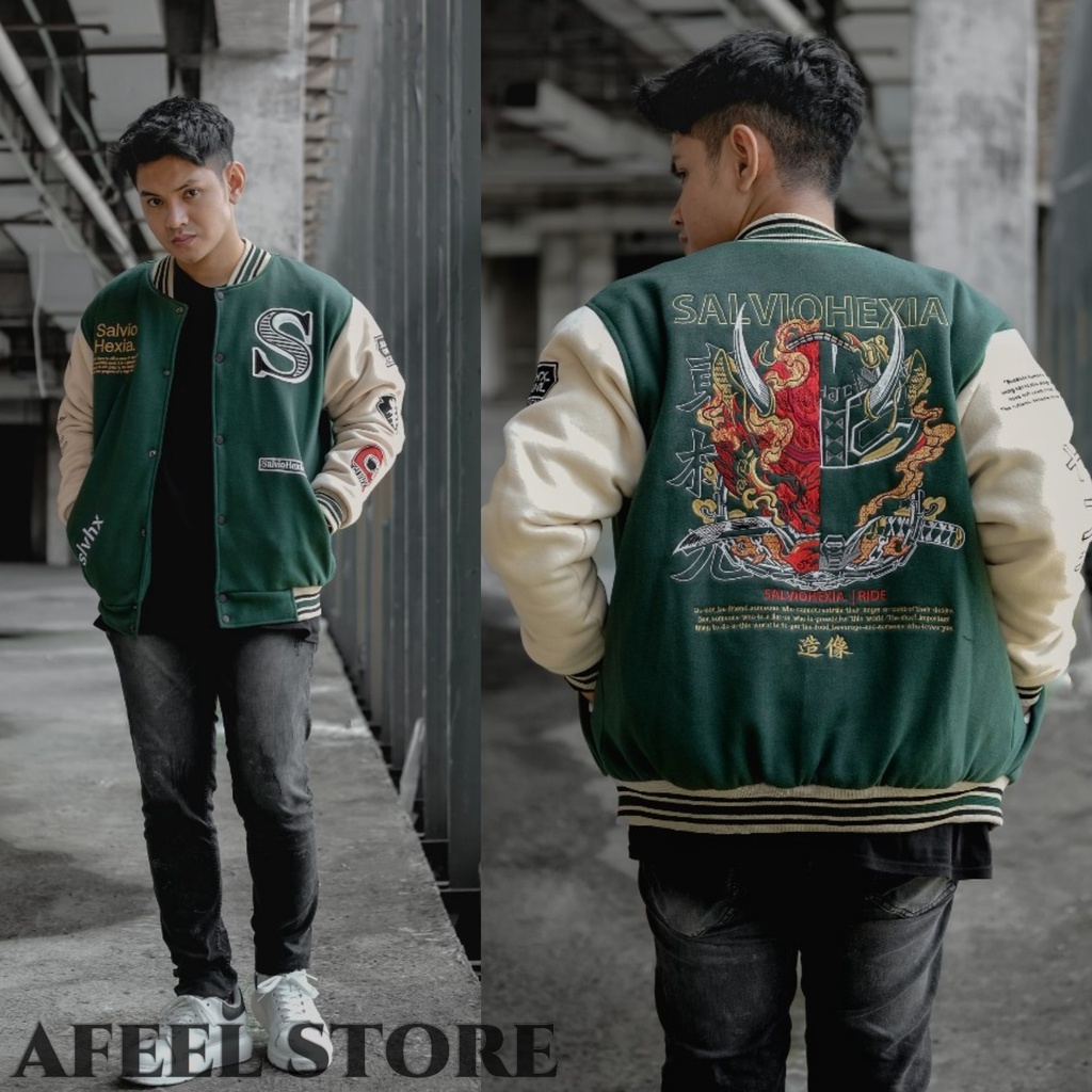 JAKET PRIA - VARSITY JACKET - JAKET  VARSITY BASEBALL  - JAKET CASUAL VARSITY  VINTAGE - JAKET BOMBER BASEBALL SUKAJAN VARSITY ORIGINAL SALVIO HEXIA DISTRO TERBARU