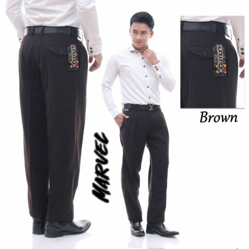 Celana Formal Pria Kerja Reguler Standar Kantor Bahan Kain Teflon Size 27-40 Murah Adem Nyaman