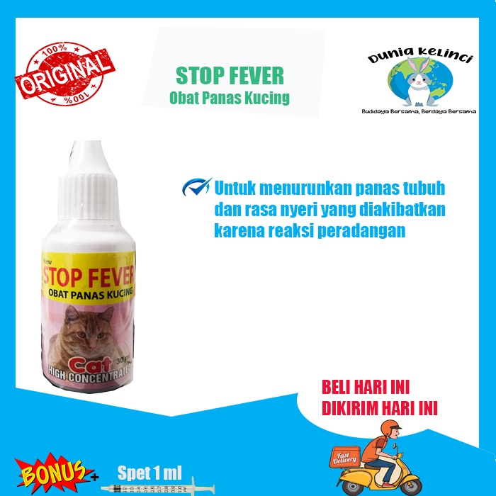 OBAT PENURUN PANAS DEMAM KUCING STOP FEVER RADANG