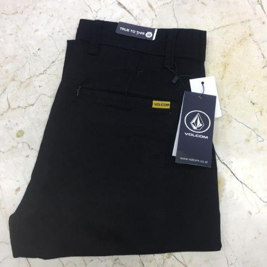 celana chino panjang pria volcom original import Quanlity/Hitam-28