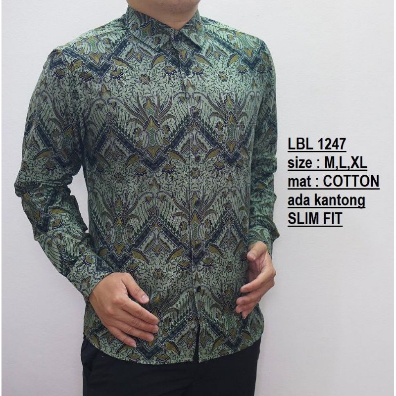 Lbl 397 BKEMEJA BATIK PRIA SLIMFIT LENGAN PANJANG