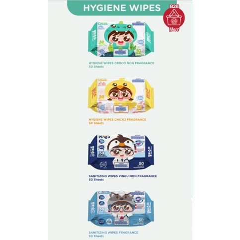 Pokana Sanitizing wipes parfume &amp; non parfume / Pokana tissue basah bayi anti bakteri parfume &amp; non parfume isi 50s