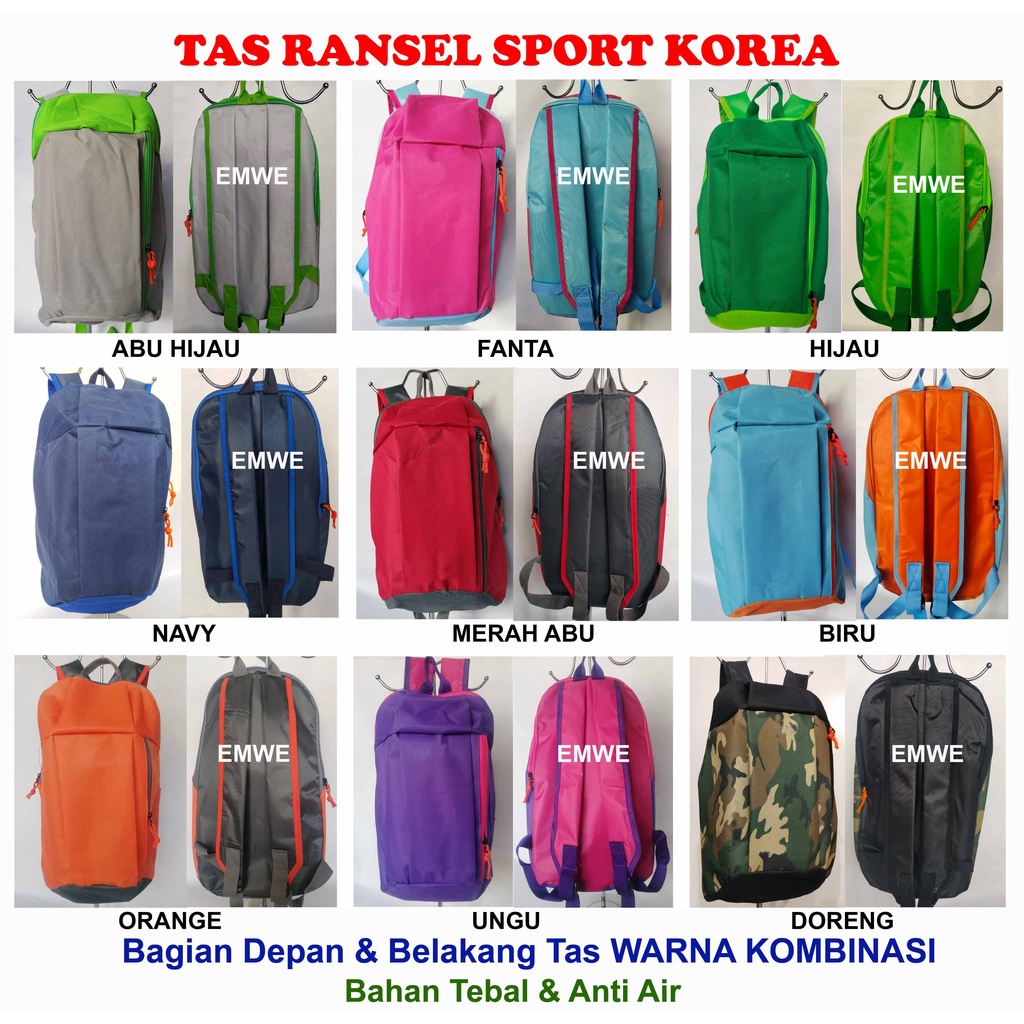 Bahan Tebal P070 Tas Ransel Sport Bag Punggung Olahraga Travel Backpack bagPria Wanita gemblok gembl