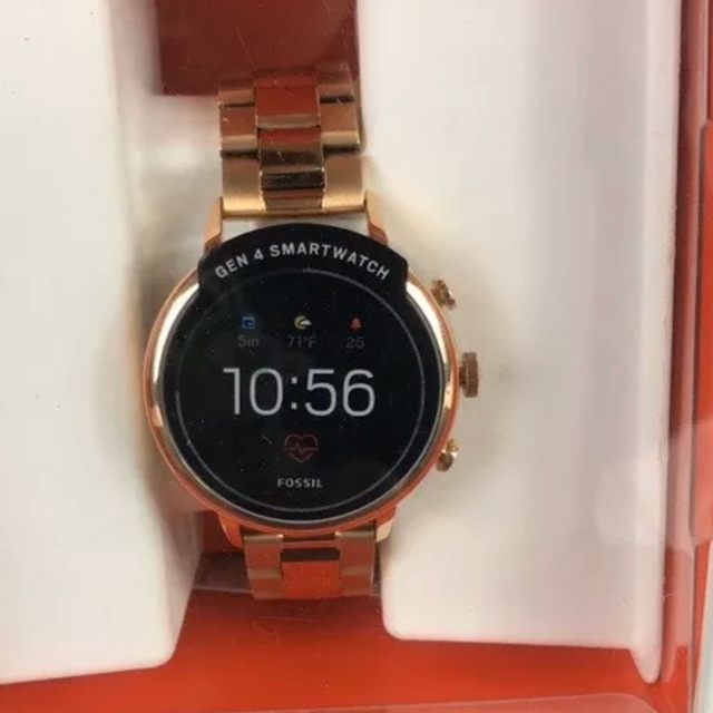 READY ON SEALED FOSSIL Q SMARTWATCH VENTURE HR ROSEGOLD STAINLESS GEN 4 FTW6018