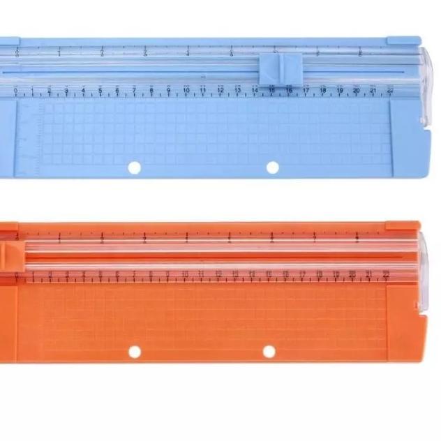 

♖ ALAT PEMOTONG KERTAS portable Paper Trimmer trimer mungil simpel - Orange ❀