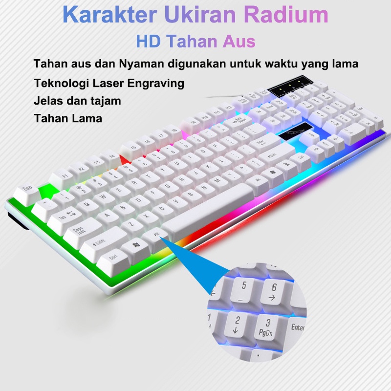 ITS G21 Gaming Mouse dan Keyboard Set Desain Ergonomis RGB Light Antarmuka USB