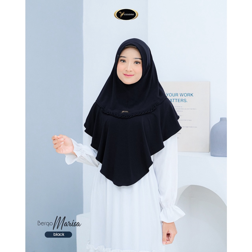 Yessana Jilbab Instan Kerudung Bergo Jersey Premium Marisa Khimar Syari Jumbo Kudung Sport Menutup D