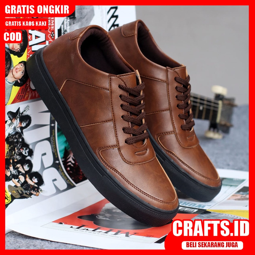 CRAFTS X AUGUS Sepatu Kasual Pria Sepatu Pria Casual Kerja Kantor Kondangan Laki-Laki Cowok