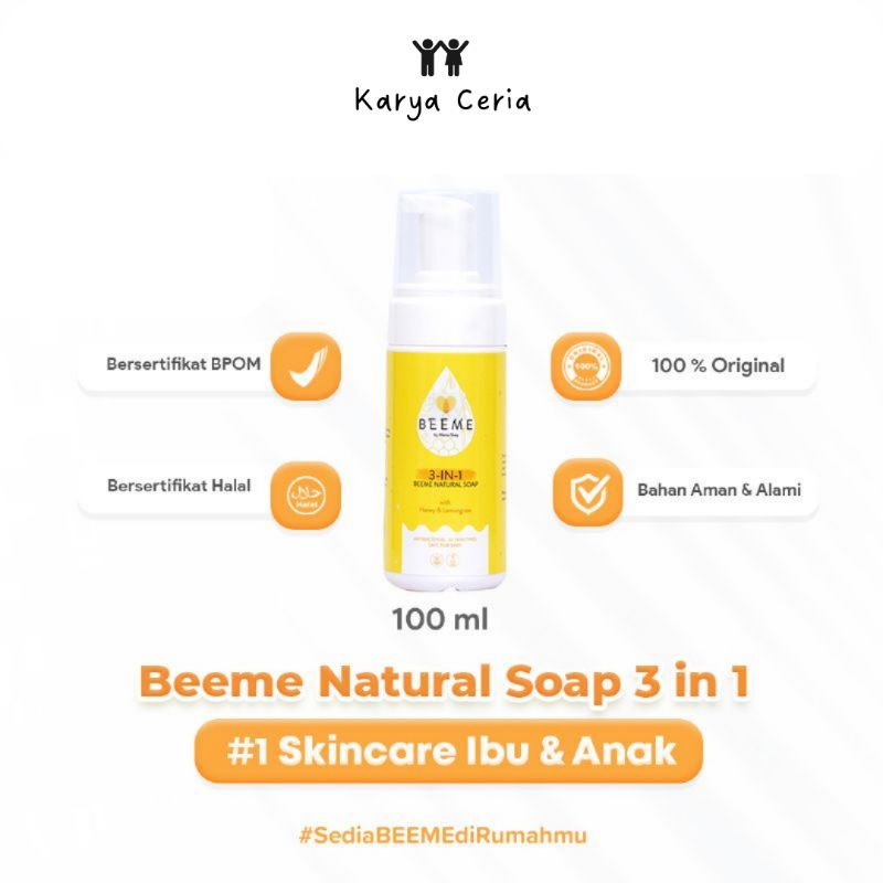 Beeme 3 in 1 Natural Soap With Honey and Lemongrass Skincare Ibu dan Anak Bayi Sabun Wajah Mom Baby