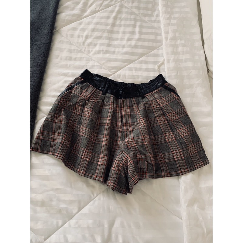Celana Rok Kulit Kotak-kotak preloved