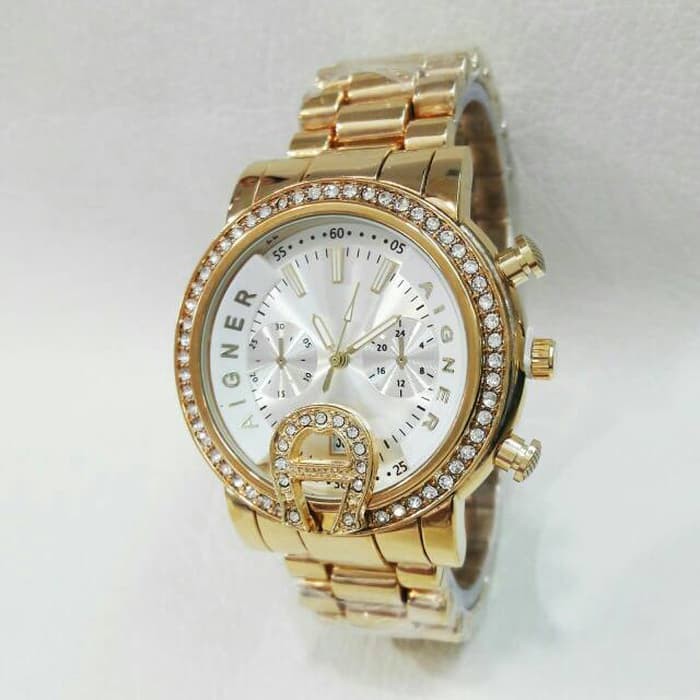 SALE   Jam Tangan Wanita Aigner / Jam Aigner Semi Super Rantai Stainless