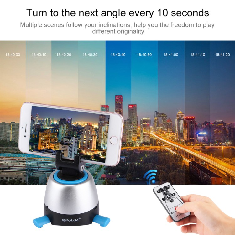 Puluz Tripod Kepala Panoramic Rotasi 360 Derajat Remote for GoPRO Smartphone