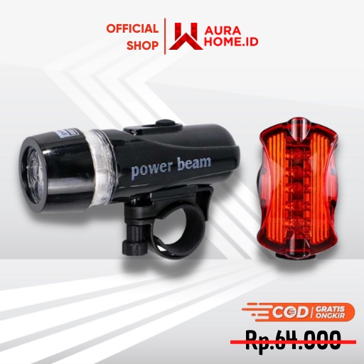 Lampu Depan Sepeda 5 LED & Lampu Belakang / Lampu Sepeda Speda Sepedah Depan Belakang Bmx Ontel Onth