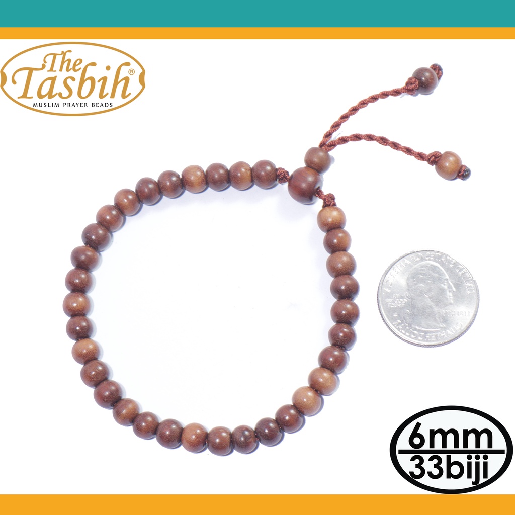 The Tasbih Gelang Kayu Stigi 33 Beads Adjustable Tasbeh