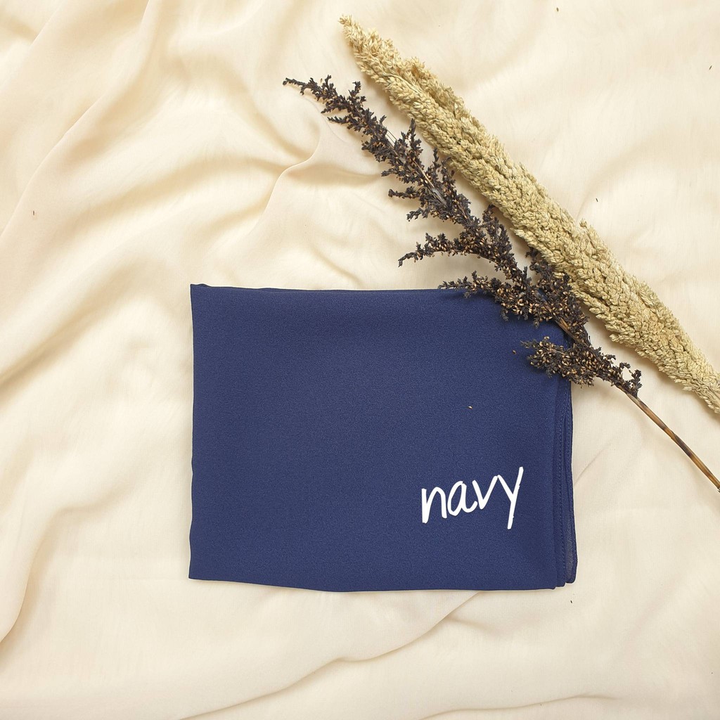 PROMO CUCI GUDANG Pashmina Diamond Stretch Italiano Ukuran 75x175 cm-Navy