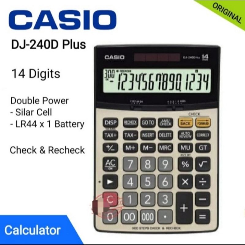 

New Kalkulator Casio DJ-240D Plus Calculator 14Digits