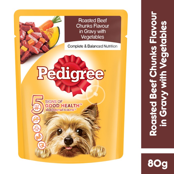 PEDIGREE® Makanan Anjing Basah Rasa Simmered Beef, Beef Chunks & Chicken - Isi 12-3
