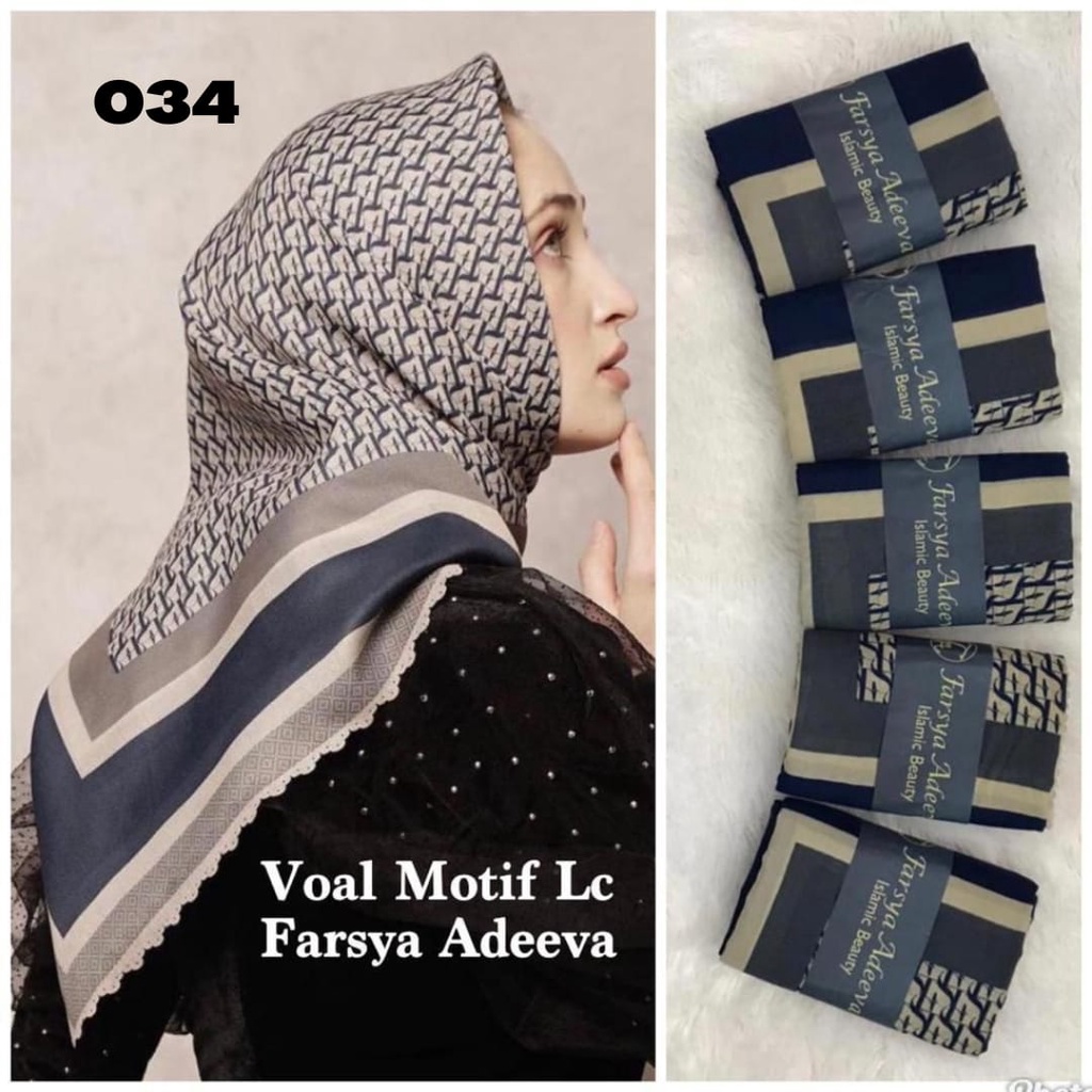 Hijab Voal Segi Empat Motif Terbaru / Krudung Motif / Hijab / Jilbab