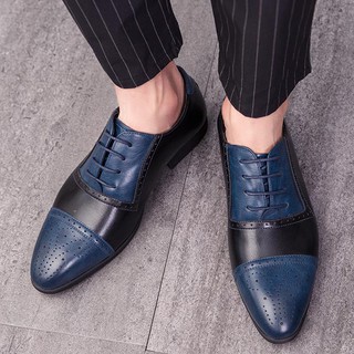 Sepatu Brogue Formal Ujung Lancip  Model Lace up Bahan 