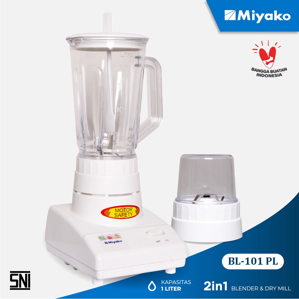 Miyako Blender Plastik 2 in 1 - BL101PL