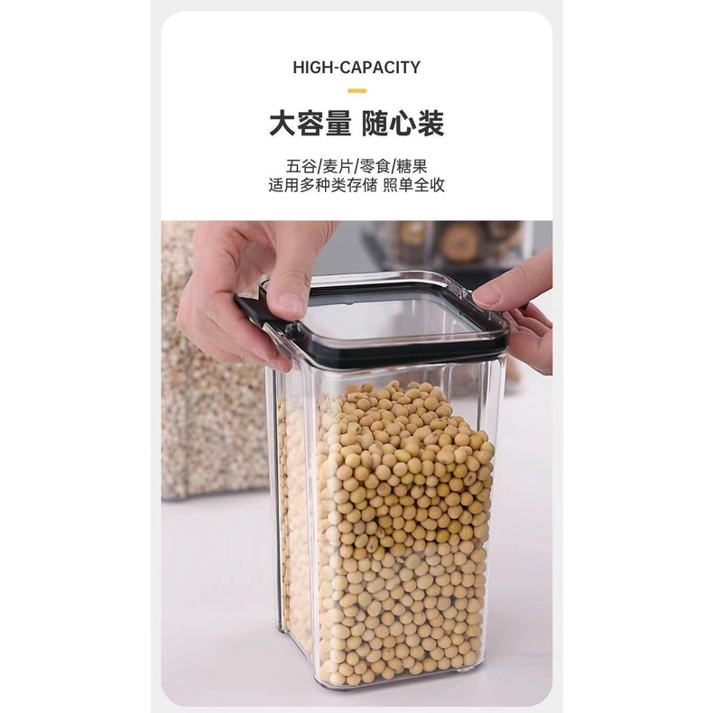 Toples Wadah Tempat Penyimpanan Makanan Premium Kedap Udara Kotak Aesthetic Plastik Untuk Pasta Coklat Snack Beras Biji Sereal Kue Kering Food Storage Jar Container 460/700 ML