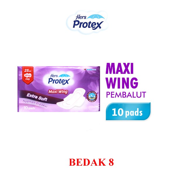 Hers Protex Maxi Wing 23 cm 10 pads/ Pembalut Wanita Hers Protex Wings 10 pads