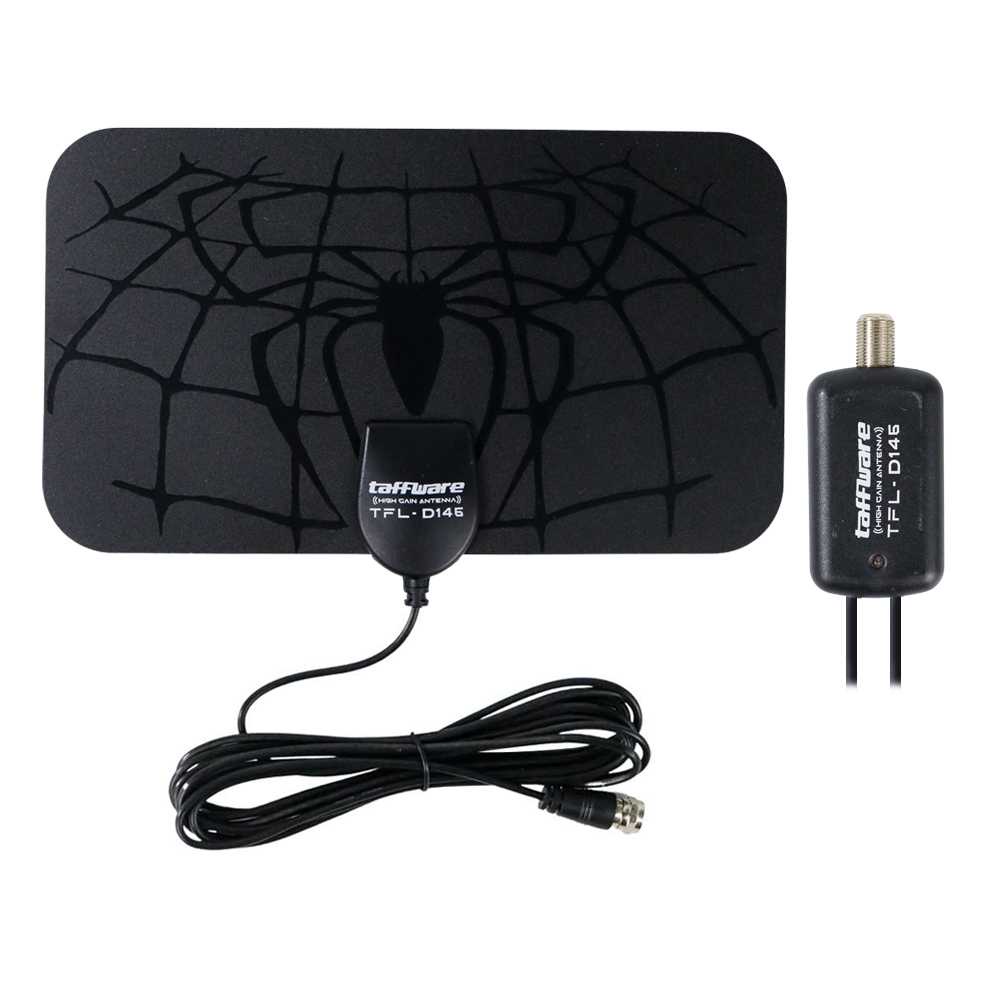 Taffware Antena TV Digital DVB-T2 High Gain 25dB + Amplifier Boster Tv Digital TFL-D139 Jack Male