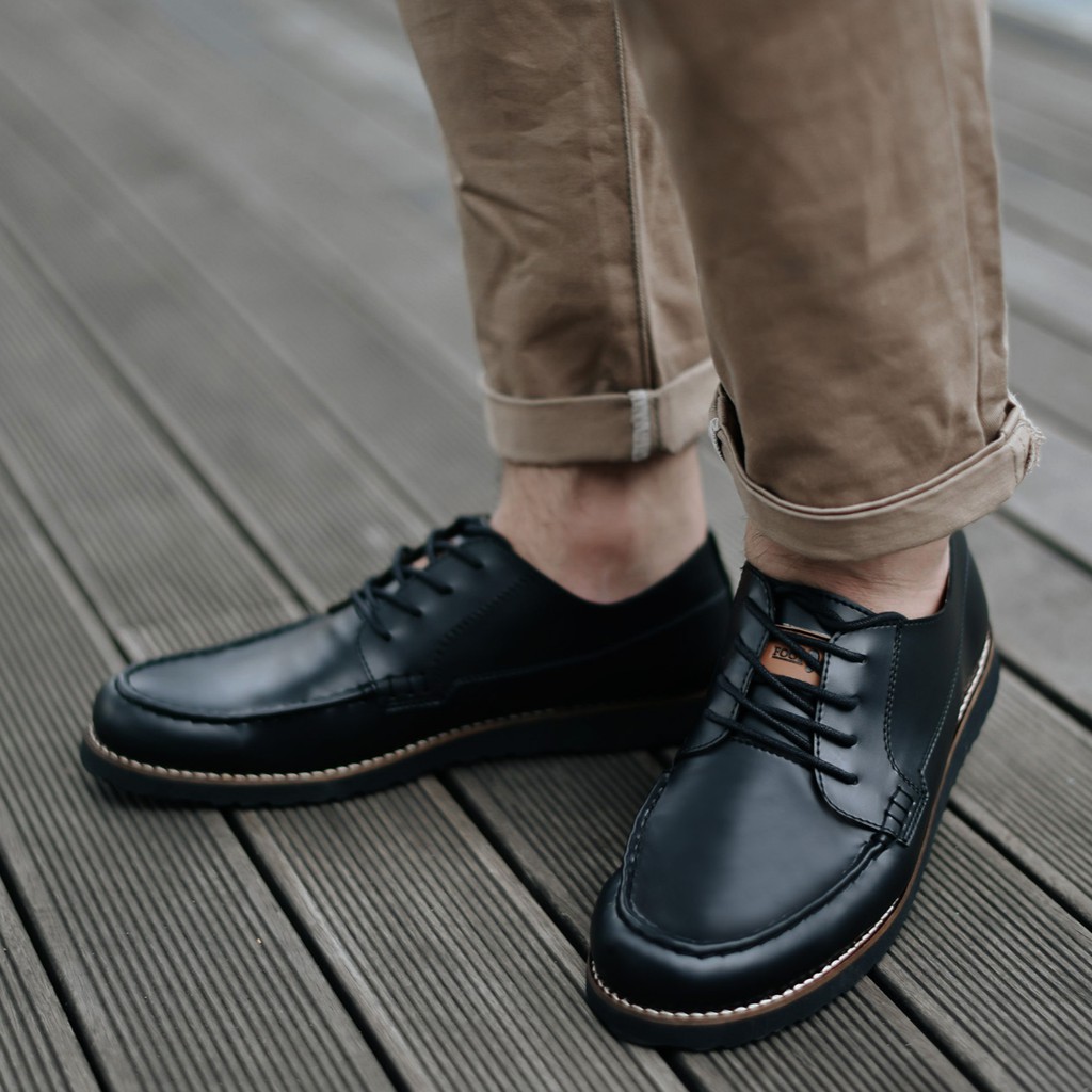 COSTA BLACK |ManNeedMe x FSTP| Sepatu Pantofel Pria Semi-Boots Formal