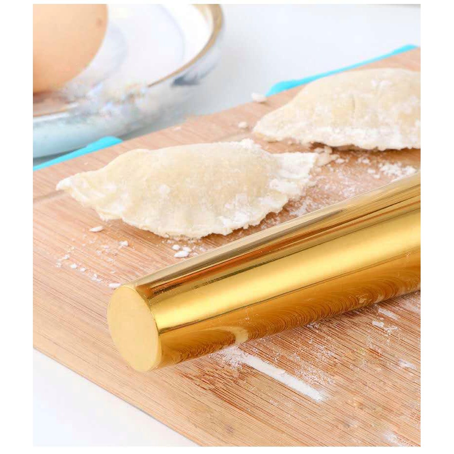 Penggiling Adonan Anti Karat Lengket 32 Cm Rolling Pin Premium Stainless Steel