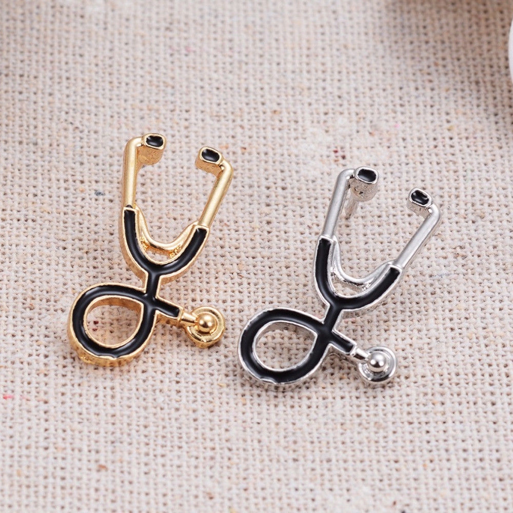 Bros Pin Enamel Bentuk Stetoskop Kartun Untuk Dokter / Perawat