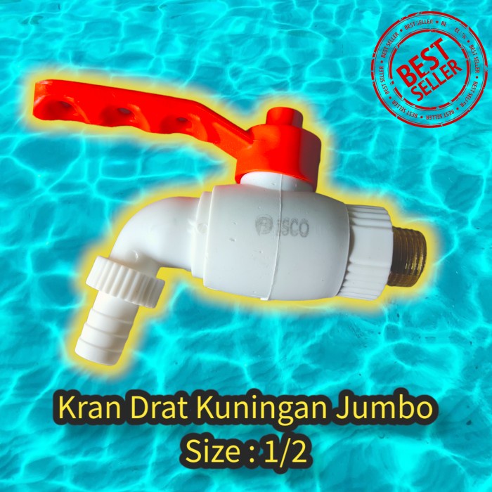 TERMURAH KRAN AIR PVC JUMBO DRAT KUNINGAN 1/2 MERK YSK INCH MESIN CUCI TAMAN TUAS BESI ENGKOL KERAN AIR