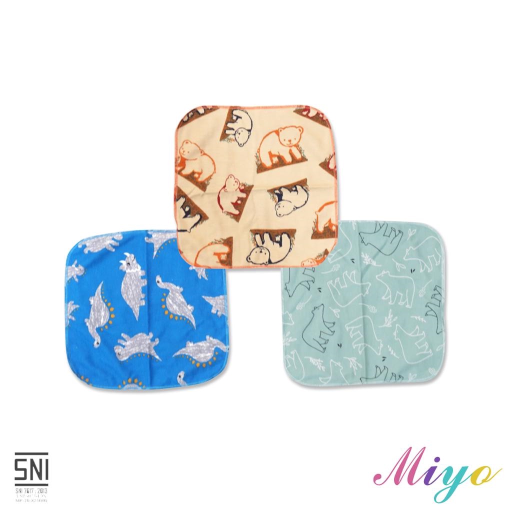 [TOMS] [BUNDLE HEMAT 3pc] MIYO - Saputangan Bayi Anak Super Lembut Motif PRINT Terbaru Grosir