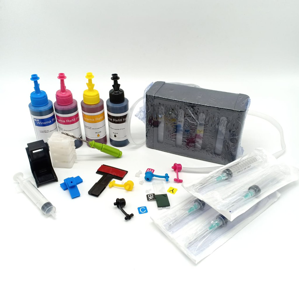 Paket Lengkap Modif Infus Printer HP Tinta Refill Tabung Dumper Kit Bor Ciss Ekskusif