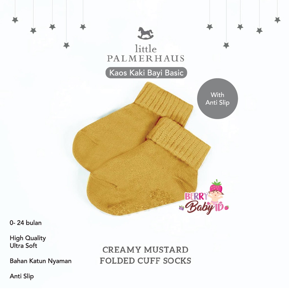 Little Palmerhaus Socks Folded Cuff With Anti Slip Kaos Kaki Bayi Anak Berry Mart