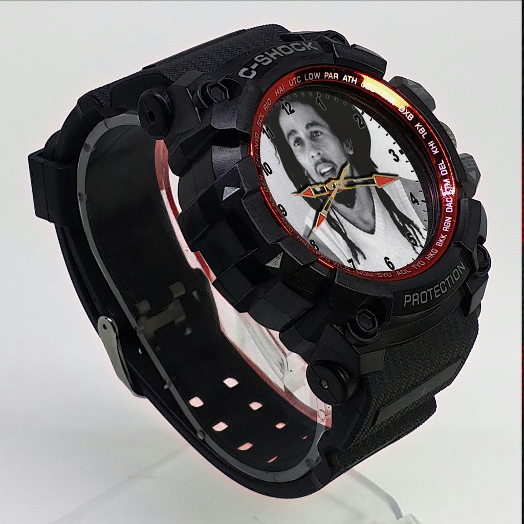 (ISTIMEWA BOSSQUE) JAM TANGAN BOB MARLEY LIST MERAH - EXCLUSIVE 2