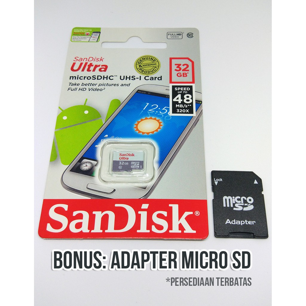 SanDisk Ultra microSDHC UHS-I - 32GB Class 10 48MB/s