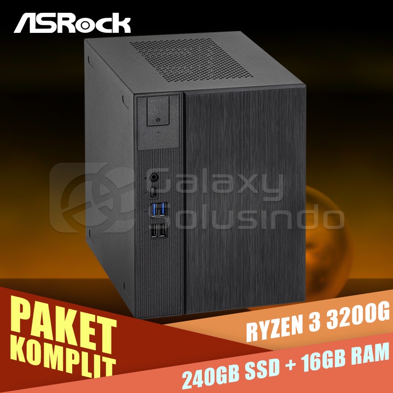 PAKET Asrock DESKMEET X300 AMD Ryzen 3 3200G + SSD 240Gb + Memory 16GB