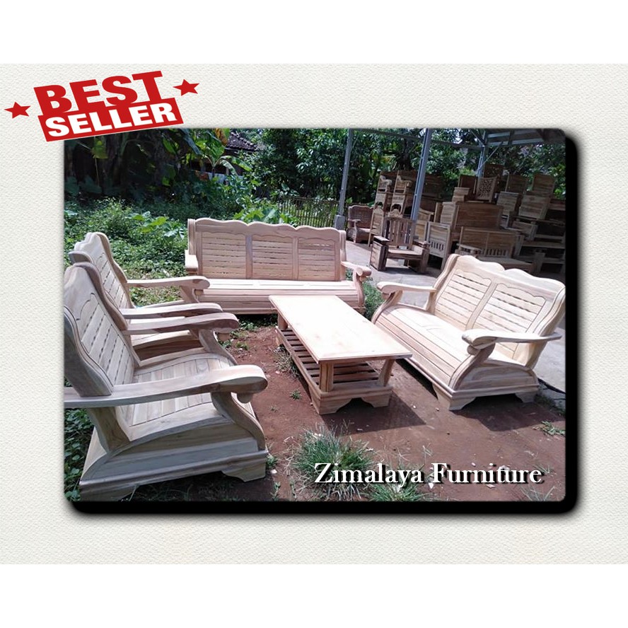 Kursi Tamu Kayu Jati Tebal Besar Model Gajah Mentah